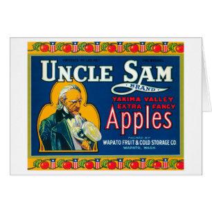 Uncle Sam Apple Label (blue) - Wapato, WA