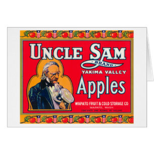 Uncle Sam Apple Label (red) - Wapato, WA