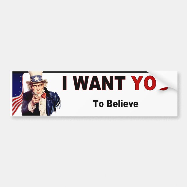 Uncle Sam - Believe Bumper Sticker (Front)