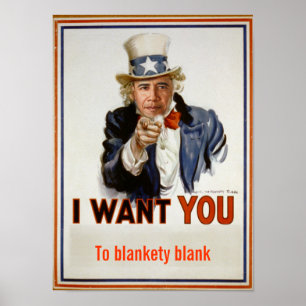 Uncle Sam Carnival Cutout Poster