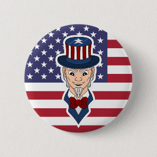 Uncle Sam cartoon 2 Inch Round Button