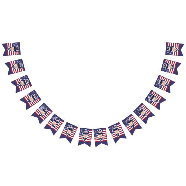 Uncle Sam cartoon Bunting Flags (All)
