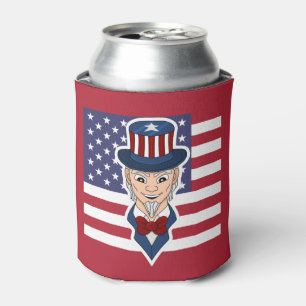 Uncle Sam cartoon Can Cooler