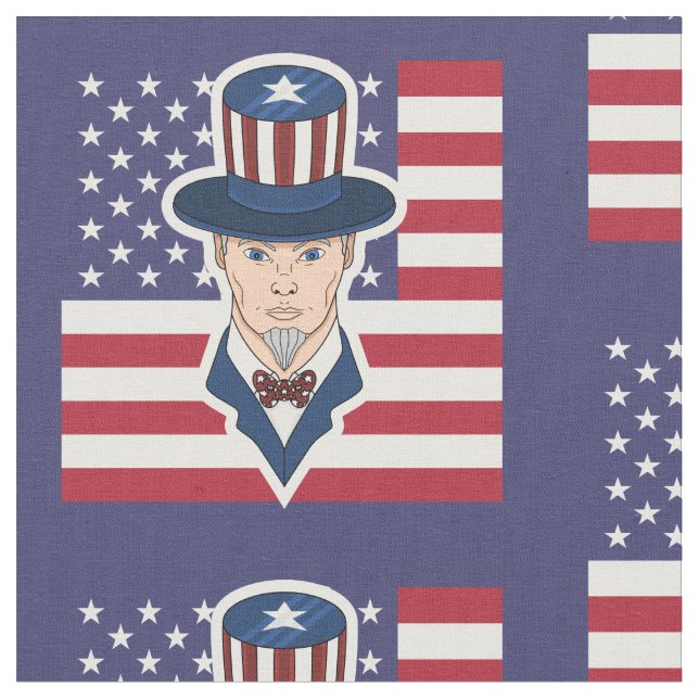 Uncle Sam cartoon Fabric (Close Up)