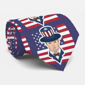 Uncle Sam cartoon Tie