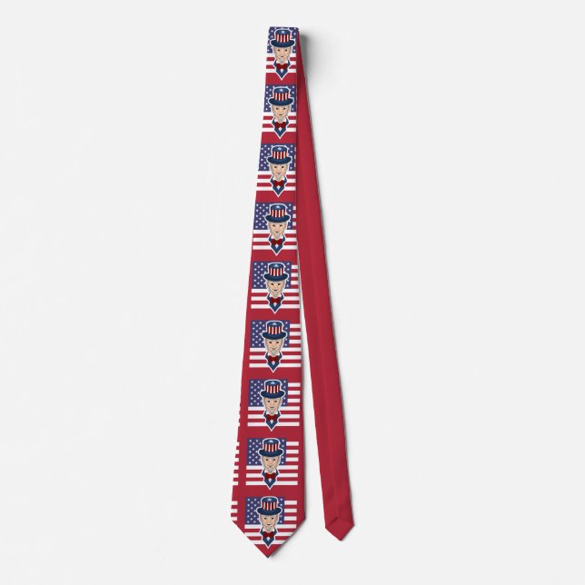 Uncle Sam cartoon Tie (Front)