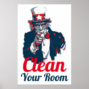 Uncle Sam Clean Your Room Poster
