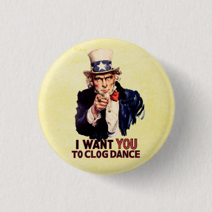 Uncle Sam Clogging Dance 1 Inch Round Button