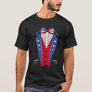 Uncle Sam Costume Hat American Usa Flag Fourth 4Th T-Shirt