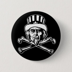 Uncle Sam & Crossbones Button