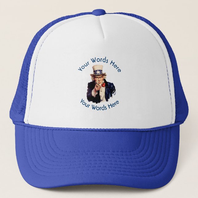 Uncle Sam Custom Trucker Hat (Front)