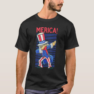 Uncle Sam Dabbing  4th Of July Merica Men Women Ki T-Shirt