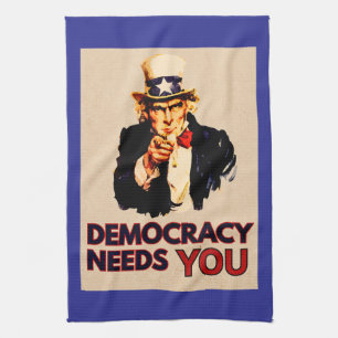 Uncle Sam 'Democracy Needs You' Kitchen Towel