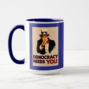 Uncle Sam 'Democracy Needs You'  Mug