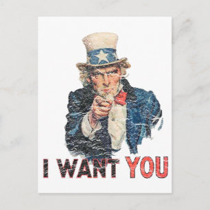 Uncle Sam Distressed Look Postcard