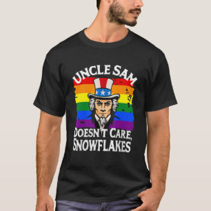 UNCLE SAM DOESN'T CARE SNOWFLAKES Funny American_3 T-Shirt