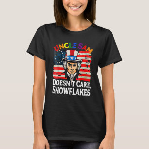UNCLE SAM DOESN'T CARE SNOWFLAKES Funny American_4 T-Shirt