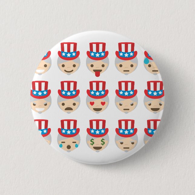uncle sam emoji 2 inch round button (Front)