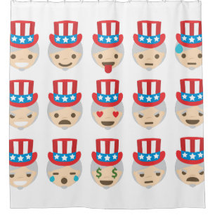 uncle sam emoji bathroom shower curtain