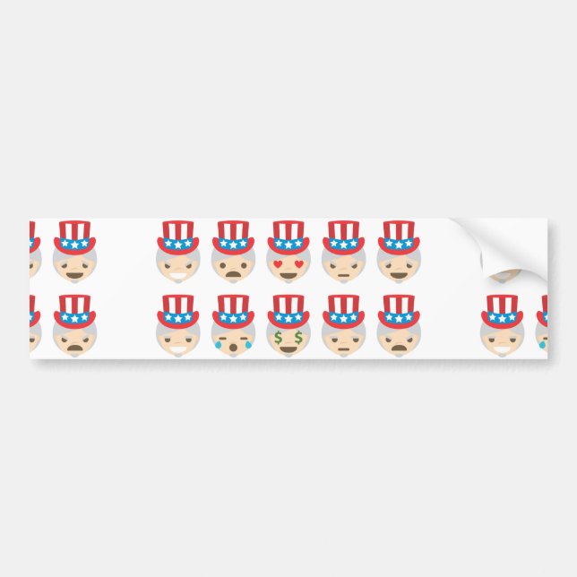 uncle sam emoji bumper sticker (Front)