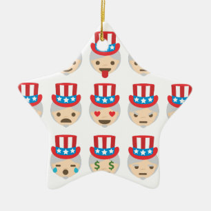 uncle sam emoji ceramic ornament