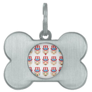 uncle sam emoji pet ID tag