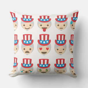 uncle sam emoji throw pillow