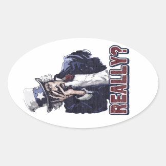 Uncle Sam Facepalm Oval Sticker