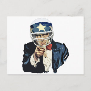 uncle sam football postcard