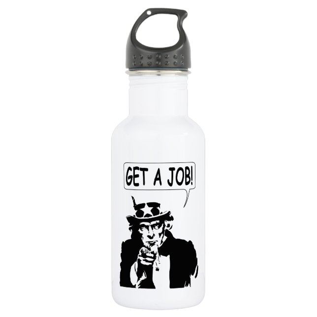 Uncle Sam Get A Job 532 Ml Water Bottle (Front)