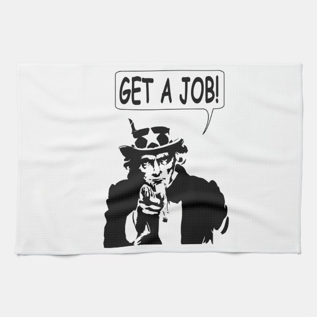 Uncle Sam Get A Job Kitchen Towel (Horizontal)