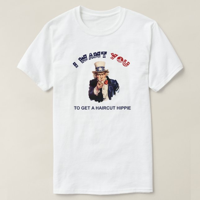 Uncle Sam Haircut T-Shirt (Design Front)