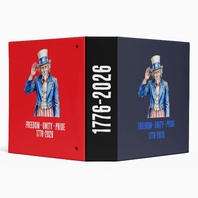 Uncle Sam Happy 4th of July Patriotic Binder (Background)