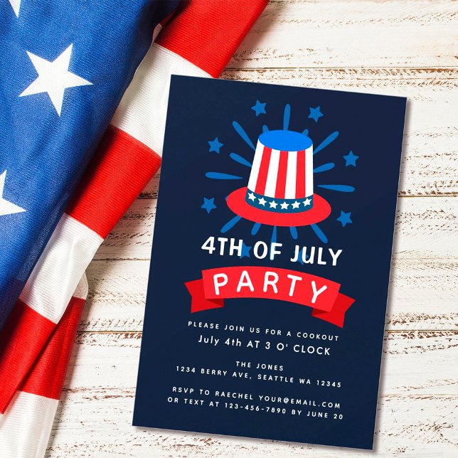 Uncle Sam Hat 4TH of July Cookout Invitation (Creator Uploaded)