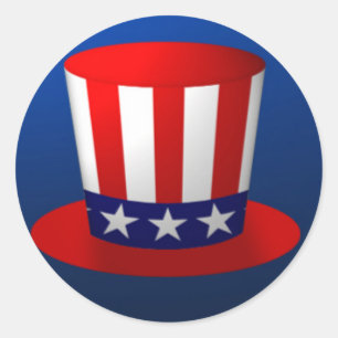 Uncle Sam Hat Classic Round Sticker