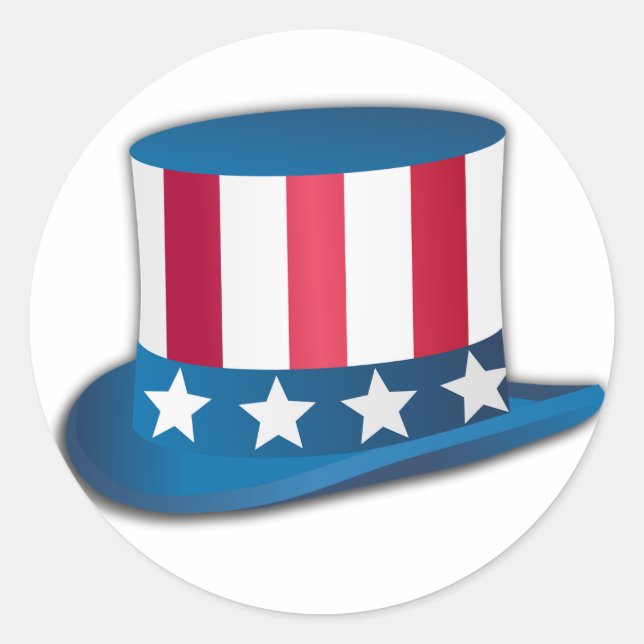 Uncle Sam Hat Classic Round Sticker (Front)