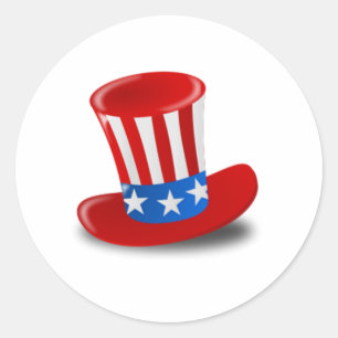 Uncle Sam Hat Classic Round Sticker
