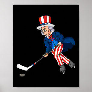 Uncle Sam Hockey 4th Of July Patriotic Boys Kids T Poster