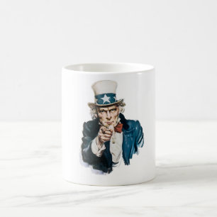 Uncle Sam I Want You Customize With Your Text Coffee Mug