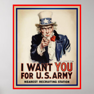 Uncle Sam, I Want You Poster Print