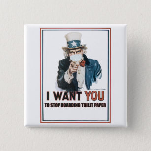 Uncle Sam "I Want You" to.... 2 Inch Square Button