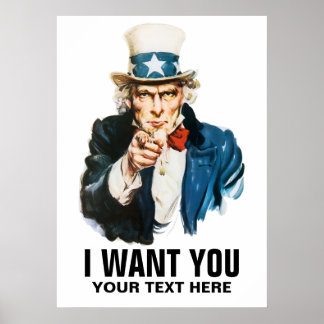 Uncle Sam I Want You Vintage Poster