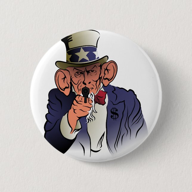 Uncle Sam in colour 2 Inch Round Button (Front)