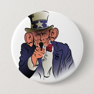 Uncle Sam in colour 3 Inch Round Button