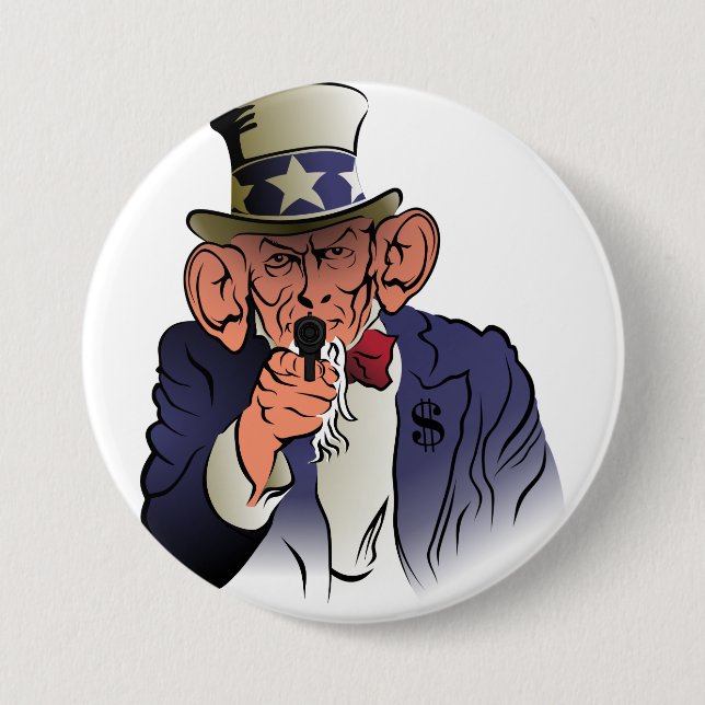 Uncle Sam in colour 3 Inch Round Button (Front)