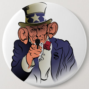 Uncle Sam in colour 6 Inch Round Button