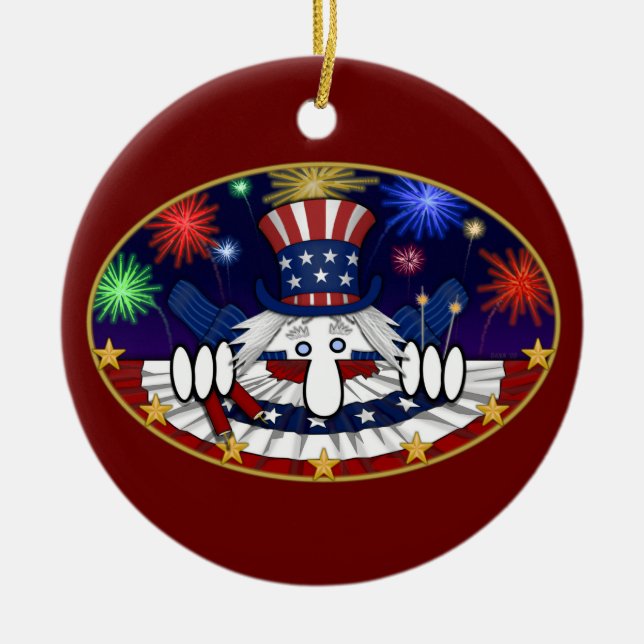 Uncle Sam Kilroy Ornament (Front)