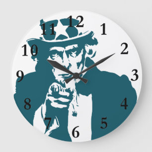 Uncle Sam Large Clock