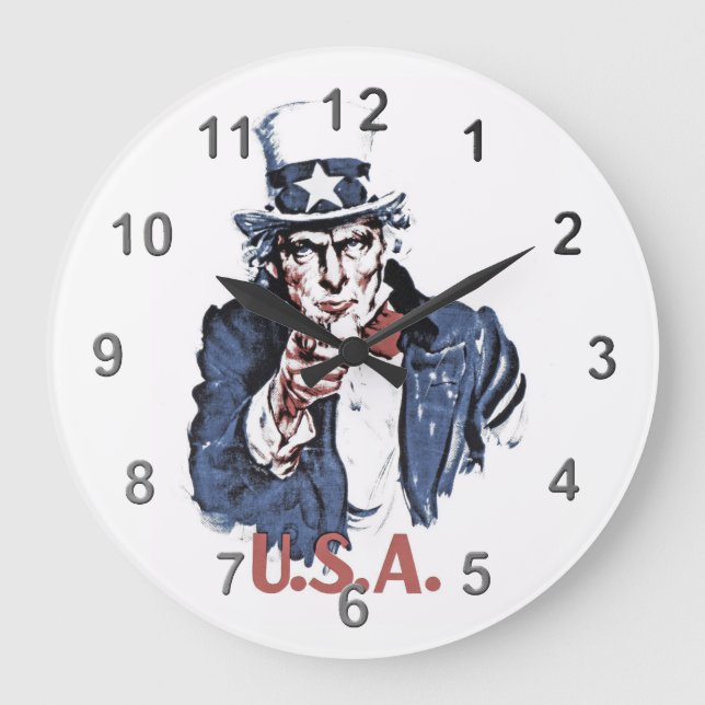 Uncle Sam Large Clock (Front)