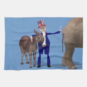 Uncle Sam Loves Donkeys Kitchen Towel